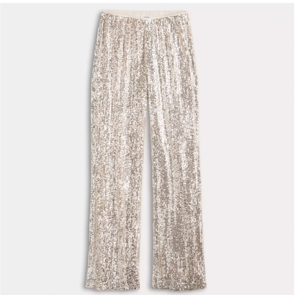 Nine West Silver Sequin Wide Leg Pants - Picture 5 of 10